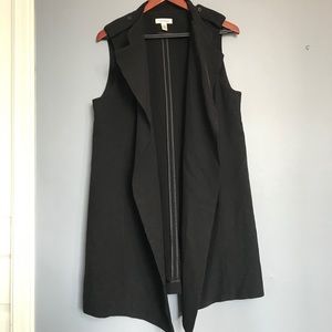 Calvin Klein long line open front vest black